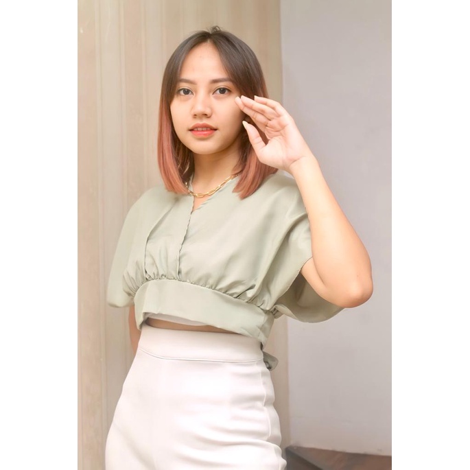 RX FASHION - FEMEI OUTER CROP XXL TWISTCONE / BOW BACK CARDY / Slit Back Self Tie Wrap Crop Top  / Atasan Wanita Korean Style Bow Back Cardy / Vallina Outer Blouse / YOLLA OUTER CARDI ATASAN WANITA / CROP ZOYA NN