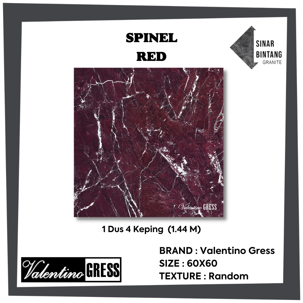 Granit 60 X 60 | Granit Lantai Spinel Red VALENTINO GRESS
