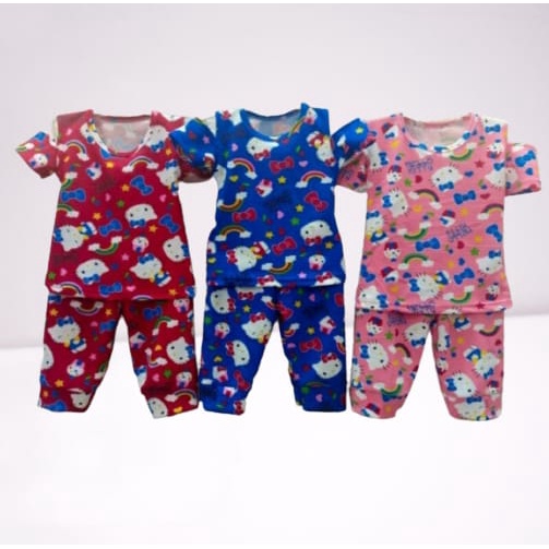 Setelan Anak Perempuan set Sabrina Helo Kitty Baju Anak Perempuan 1-3 tahun