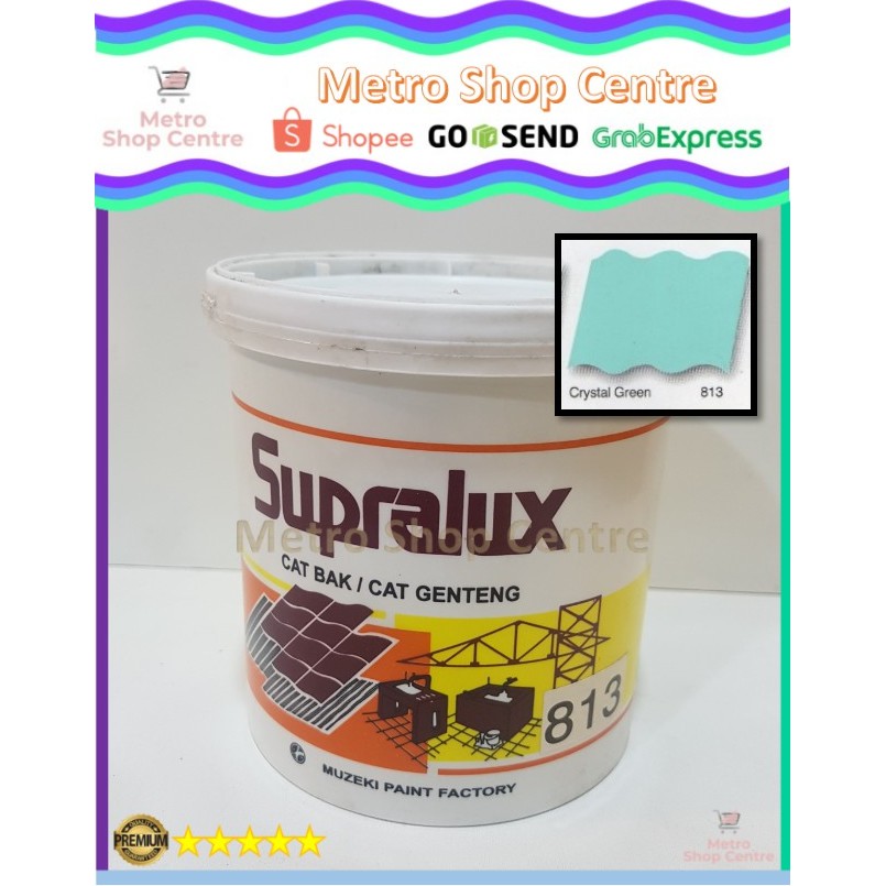 Supralux - Cat Bak/Genteng/Kolam No.813 (Crystal Green) 1 Kg (Kaleng)