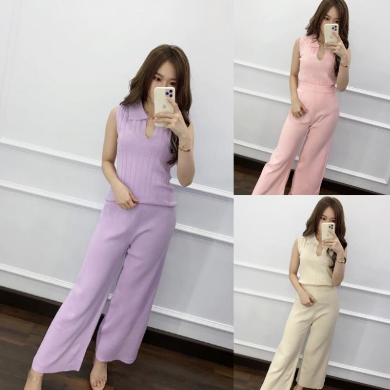 BS-SET0058 Setelan Jumpsuit Import Titan Set Jumpsuit Korea Jamsuit Wanita Overall