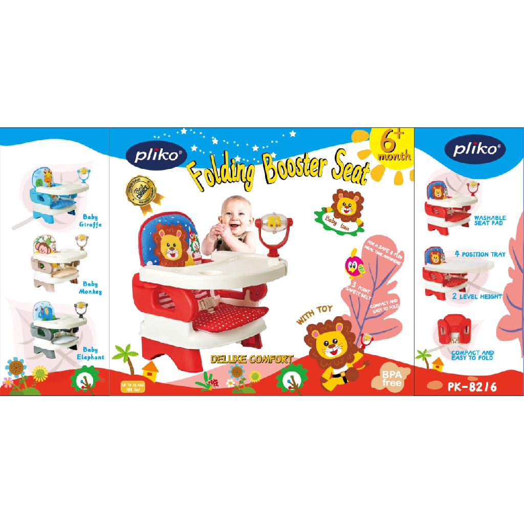 PLIKO KURSI MAKAN BOOSTER SEAT WITH TOYS