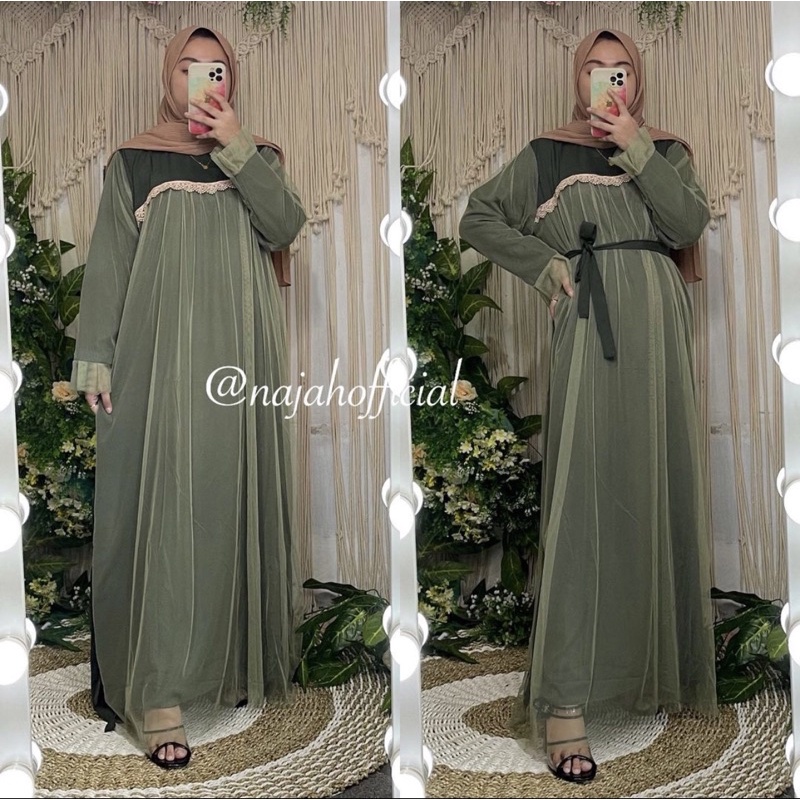 'NAJAH'Gamis Renda Dada