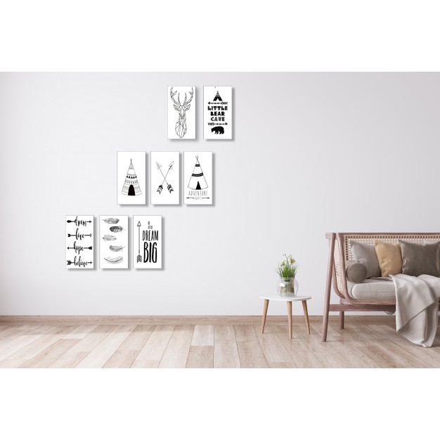 Scandinavian Hitam Putih Black White Hiasan Pajangan Dekorasi Ruang Dinding Walldecor Poster Cafe