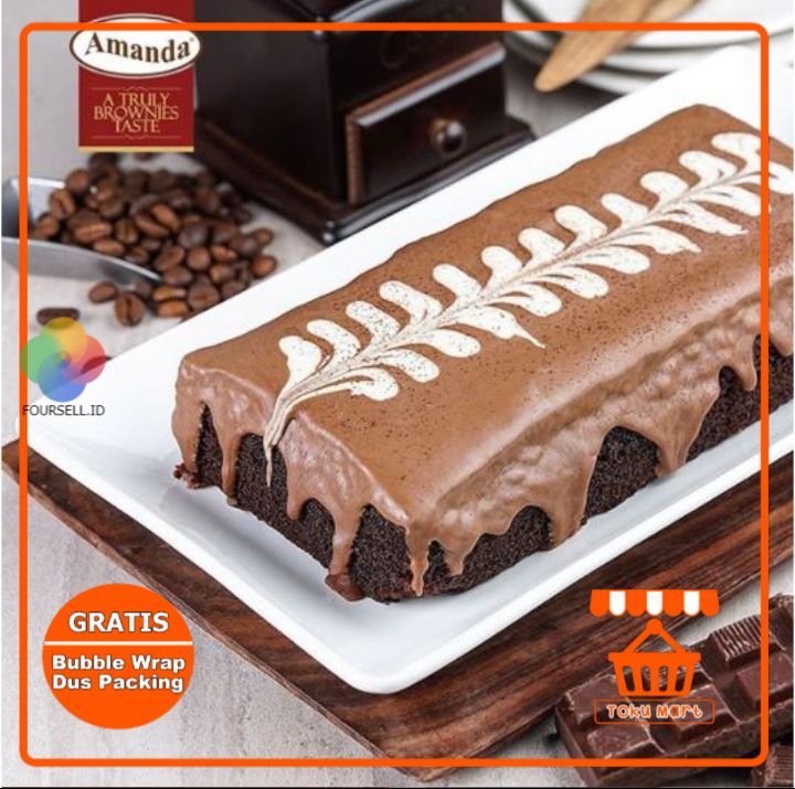 Brownies Amanda CAPPUCINO MARBLE (PACKING AMAN) Amanda Brownies Kukus Oleh Oleh Bandung Kue Bandung