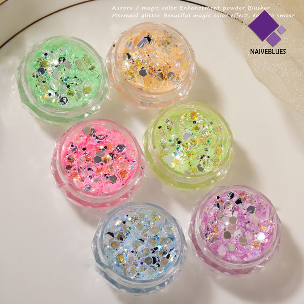 Naiveblue 1 Kotak Payet Kuku Ultra Tipis Efek Visual Berkilau Untuk Dekorasi Nail Art
