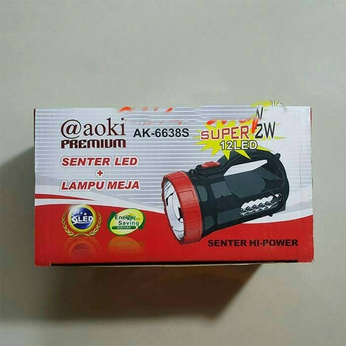 COD AOKI Senter led 2w+12led lampu samping AOKI AK 6638s // SENTER EMERGENCY AOKI AK-6638