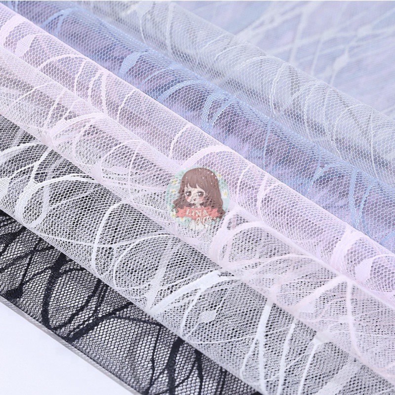 ( Yard-50x80 ) FLOWER WRAPPING BOUQUET KOREAN MESH LINE - KERTAS BUNGA KOREAN FANCY POLINET GLITTER BUKET BUNGA FLORIST