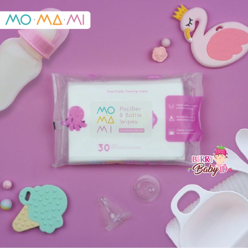 Momami Pacifier &amp; Bottle Wipes Tisu Basah Pembersih Botol Empeng Mainan Bayi Berry Mart