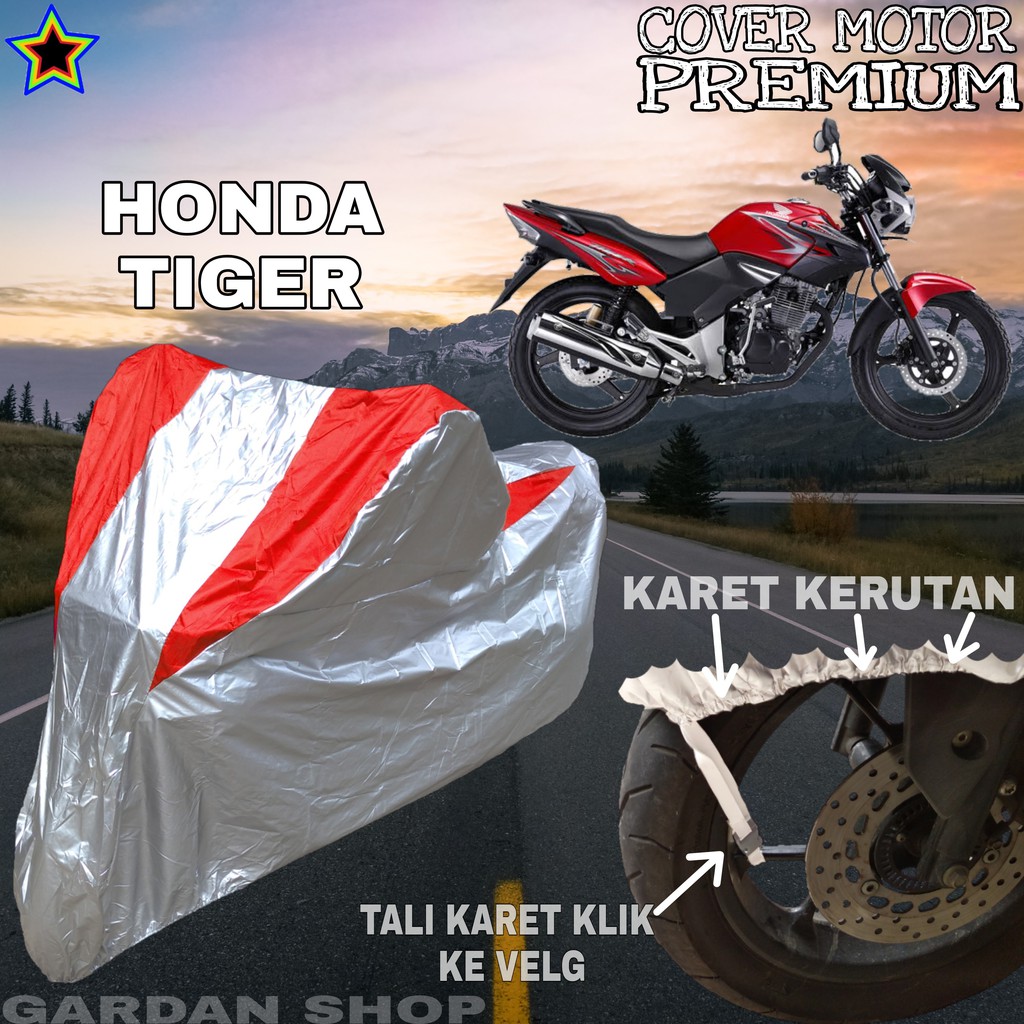 Sarung Motor HONDA TIGER Silver MERAH Body Cover Penutup Honda Tiger PREMIUM