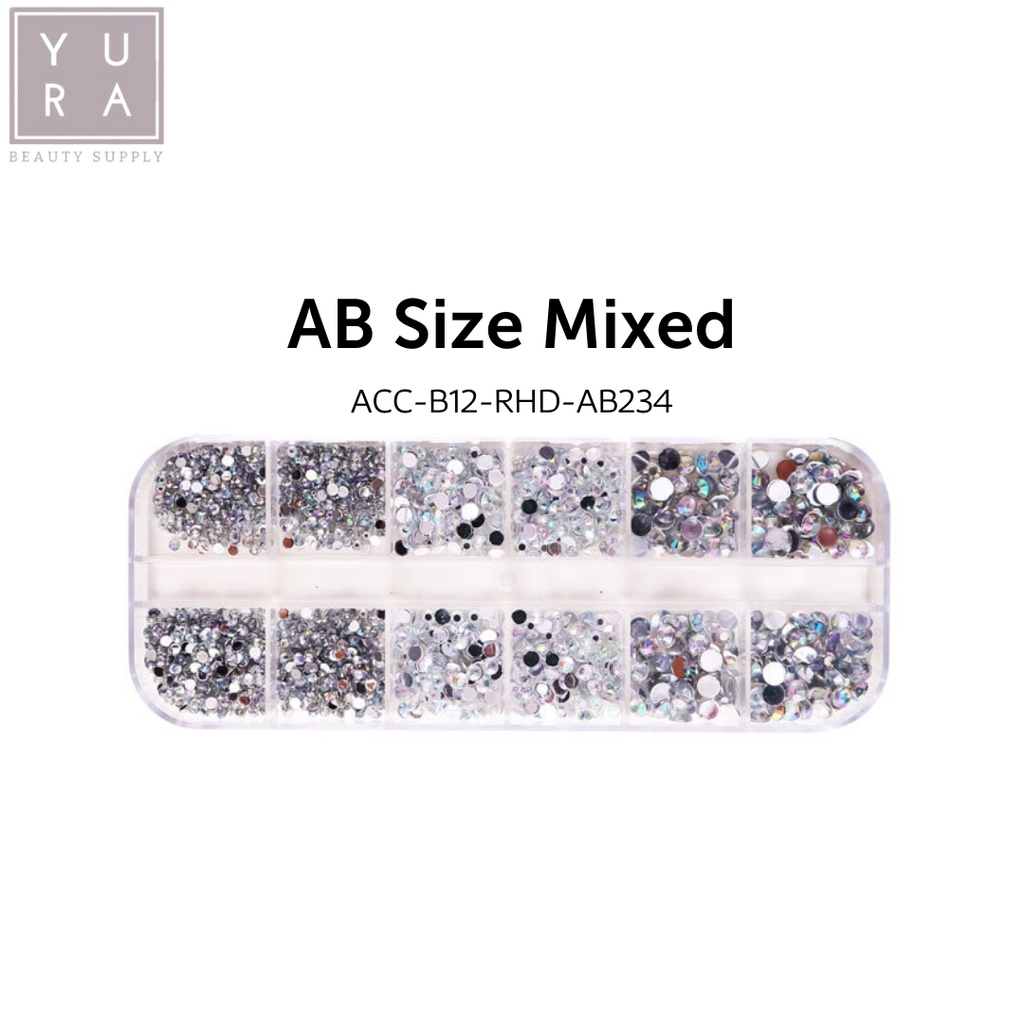 HIASAN KUKU NAIL ART Manik-manik Swarovski DECORATION DIY RHINESTONES DIAMOND BOX ISI 12