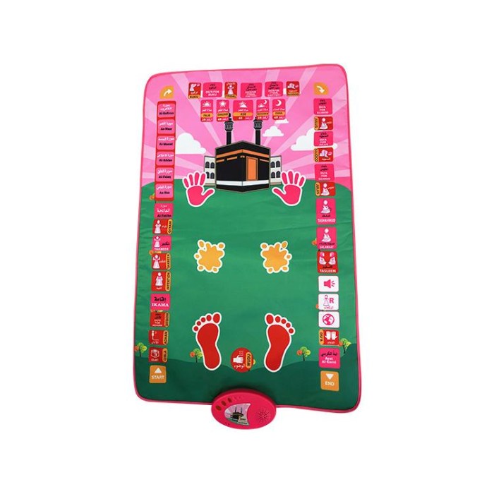 SMART SAJADAH ANAK PREMIUM Edukasi Panduan Belajar Shalat Mengaji - Merah Muda(A8H9) Sajadah Mini Sa