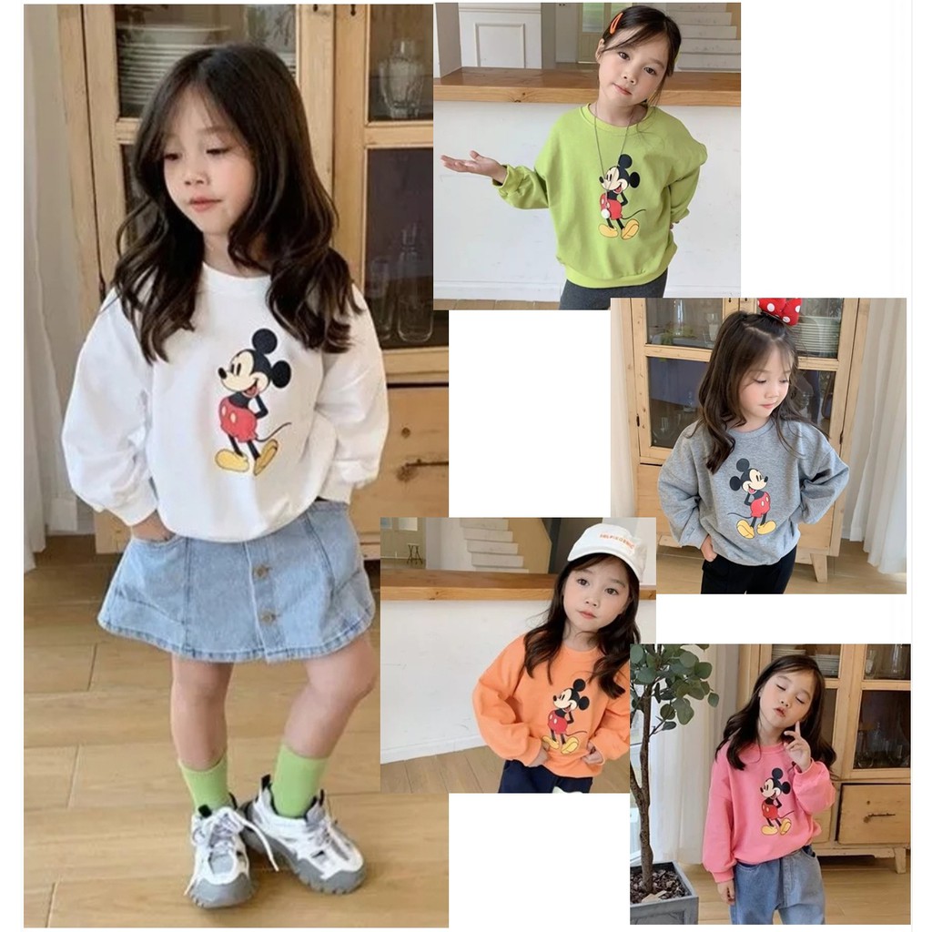 Sweater Anak Full Mickey Jumper Sweater Fleece Baju Anak Kekinian Unisex