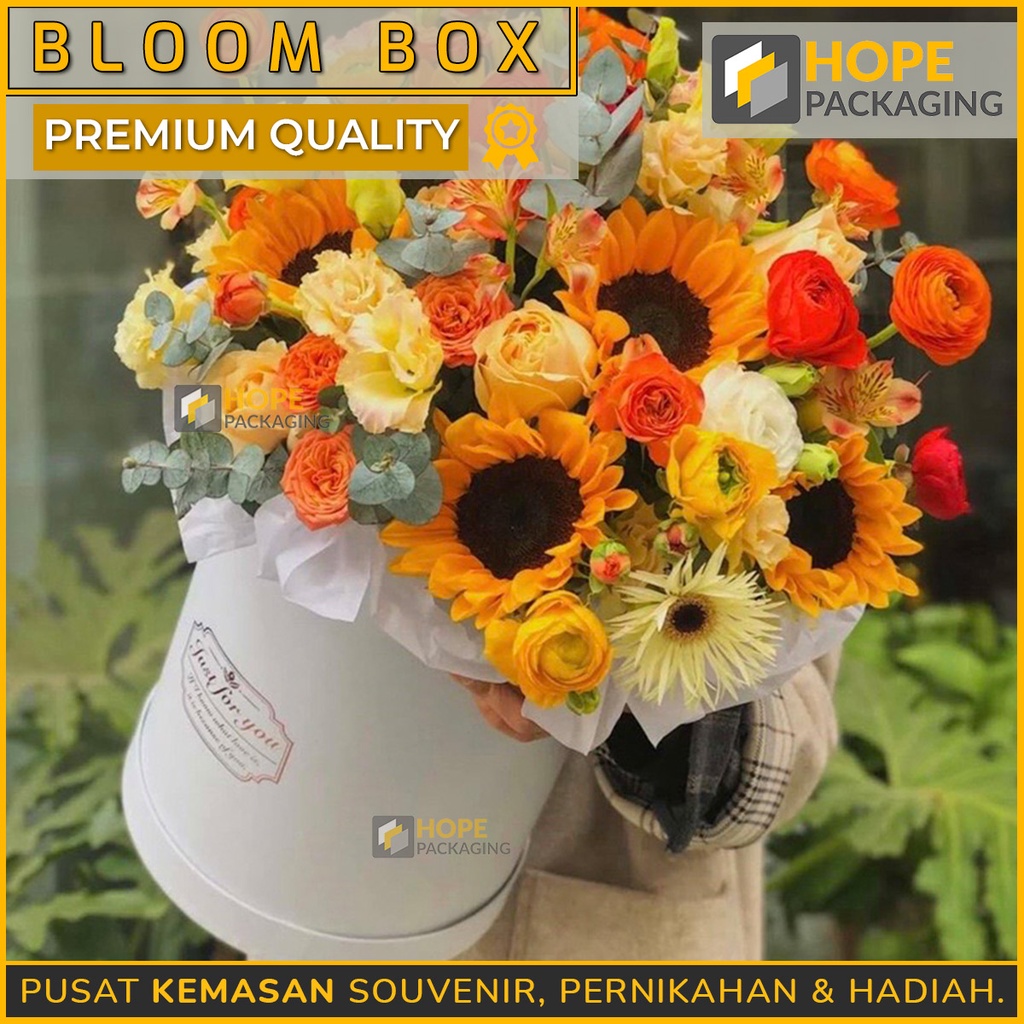 Termurah Bloom Box Bulat  Box Bunga Kotak Bunga / Flower Box Blooming Box Gift Box kasih sayang hadiah ulang tahun birthday box baju / sepatu / box bunga