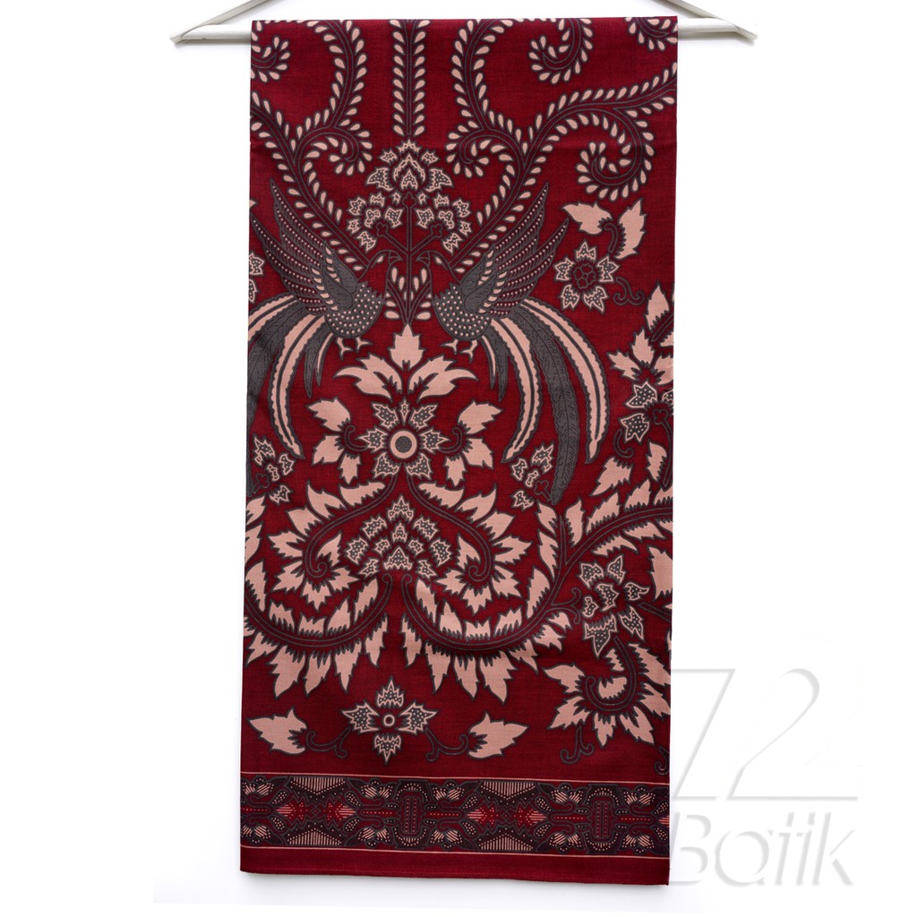 KAIN BATIK PREMIUM Bahan Katun Motif Burung Cokrominoto Warna Merah Maroon Maron Marun 724796 Cap 72 Jarik Jarit Samping Kebat Panjang Batik Katun Modern Premium Bahan Seragam Batik Pernikahan Kantor Keluarga Murah Kamen Jadi Batik Bali Lembaran