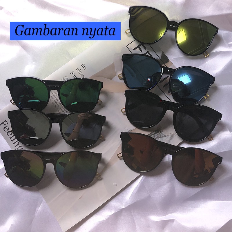 (YUZHU) Ulzzang Style Sunglasses Wanita / Pria Korea Designer Big Frame Kacamata Cermin Mode Anti UA400