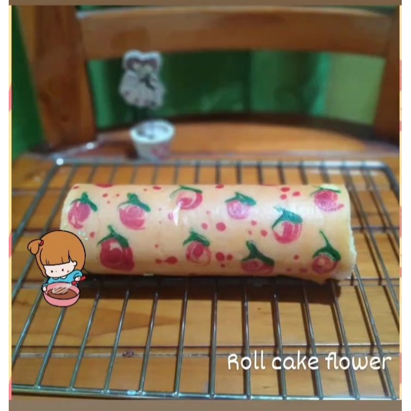 Roll Cake Flower Bolu Gulung Motif Bunga Shopee Indonesia