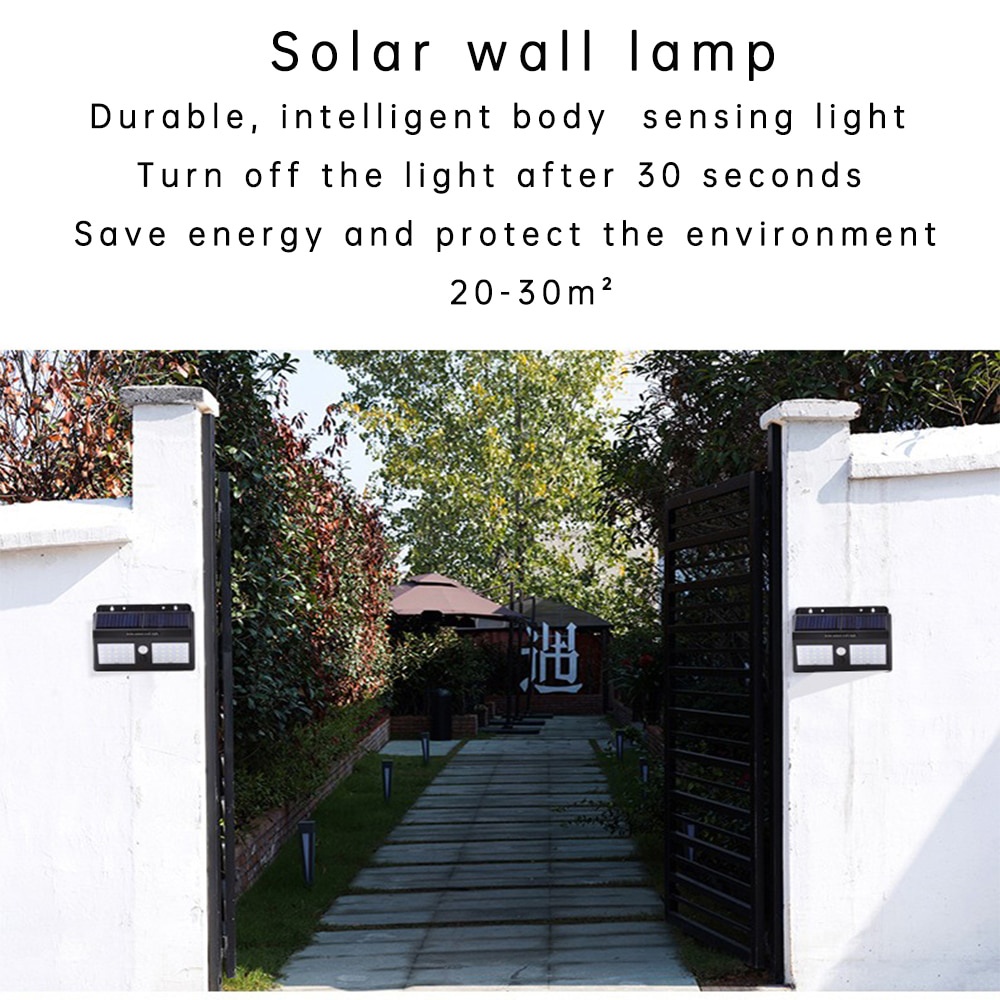 DUOGU Lampu Security Gerbang Pagar Sensor Gerak PIR 40LED Lampu Solar Anti Air Outdoor Weatherproof - L40 Solar Led Light Outdoor Street Light PIR Motion Sensor Solar Lights Outdoor Waterproof Solar Light For Garden Patio Path Yard