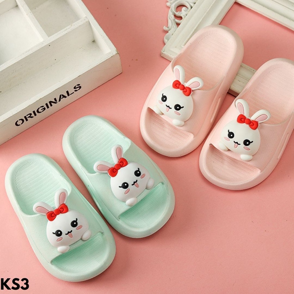 SANDAL ANAK LUCU UNIK BERUANG KELINCI KARTUN IMPORT BERKUALITAS NYAMAN COMFY KS3