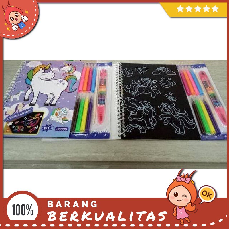 

Mainan Anak Kecil Buku Edukasi Anak Scratch Painting Kuda Pony Buku Menggambar Kuda Pony Edukatif