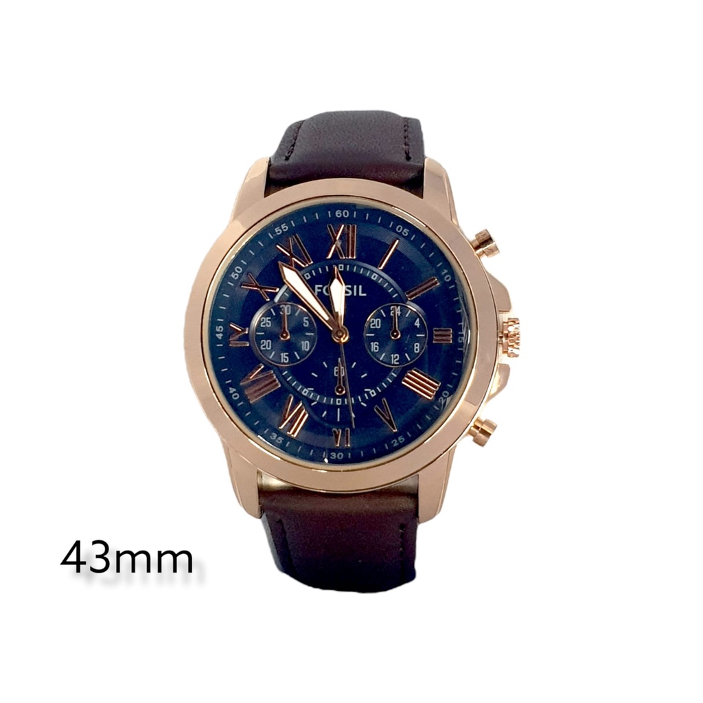 Jam Tangan Pria Fashion H41103M Tali Kulit Tanggal Aktif Chrono Variasi Free Box &amp; Baterai