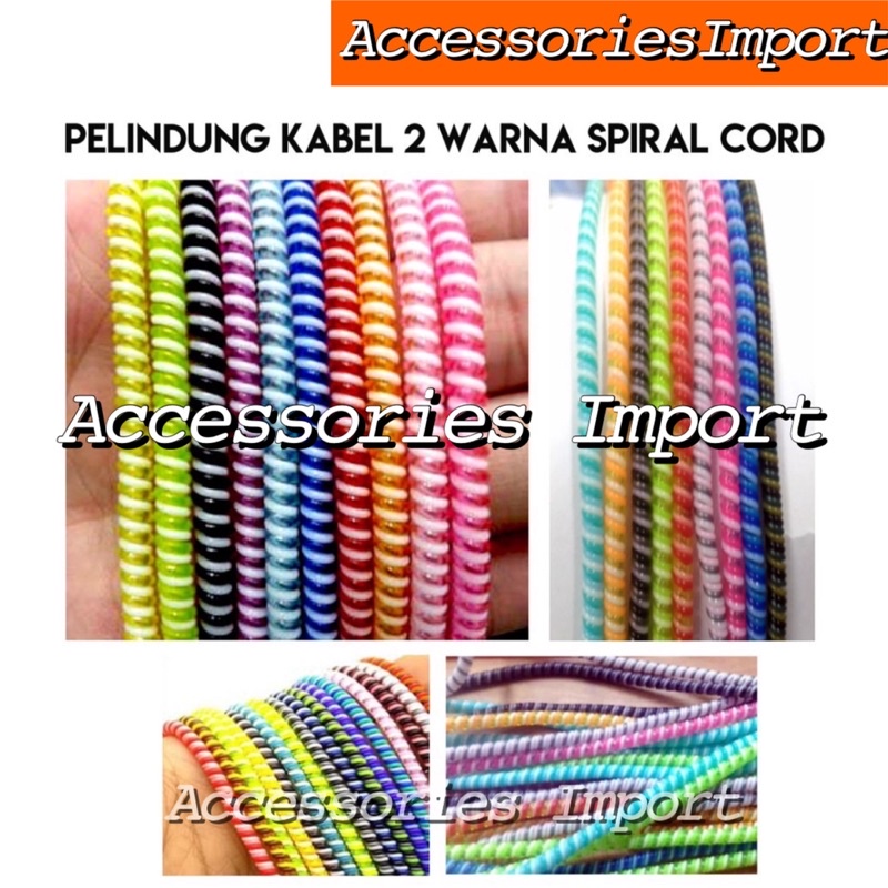 PELINDUNG KABEL UNIVERSAL/ PELILIT KABEL WARNA-WARNI/ CORD PROTECTOR CABLE DATA CHARGER HANDSFREE SPIRAL LILITAN