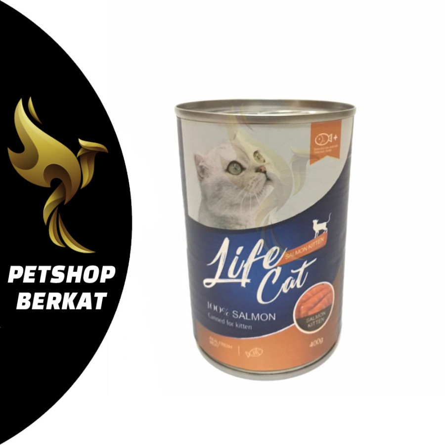 Life Cat Kaleng 400gr 1 DUS Makanan kucing basah SALMON KITTEN