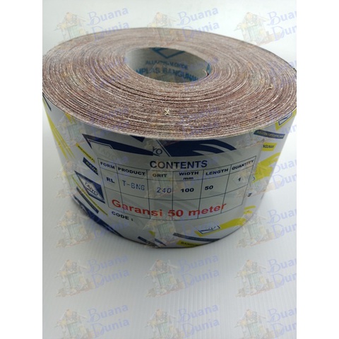 Amplas Roll Taiyo No 240 | Amplas Meteran Grit 240 | Kertas Amplas