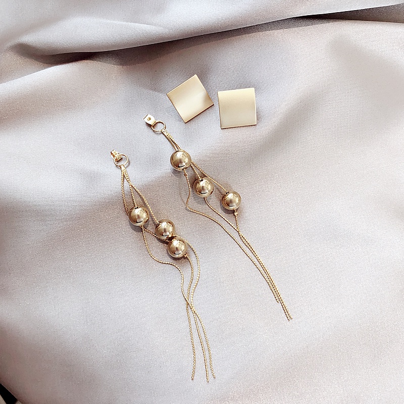 Anting Stud Panjang Bahan 925 Silver Untuk Wanita