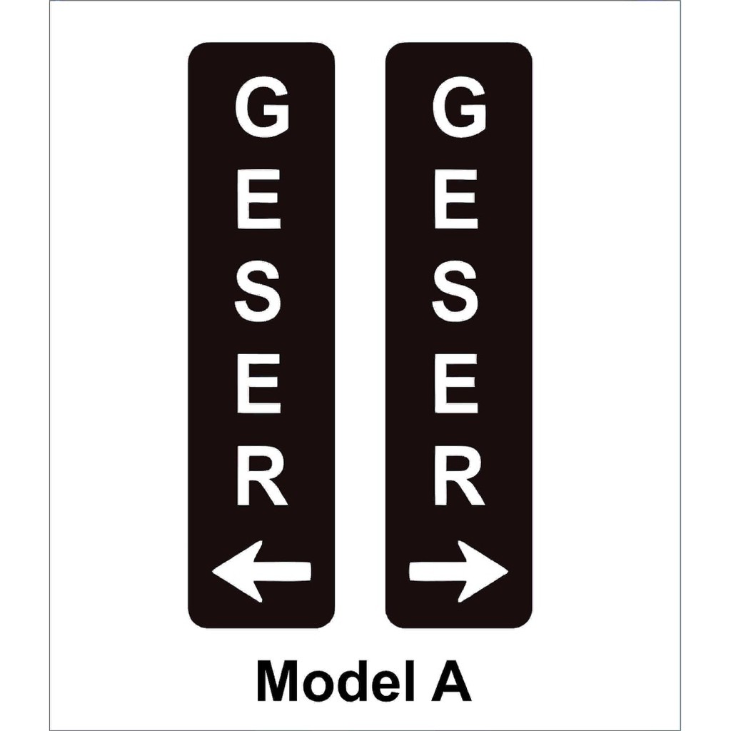 Geser | Sign Board Geser | Sign Label Akrilik Tanda Geser