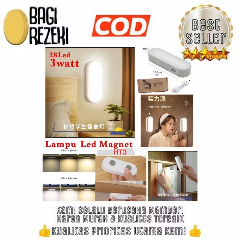 Lampu Tidur Lampu HT3 Belajar Led Meja Tidur Tempel Mini