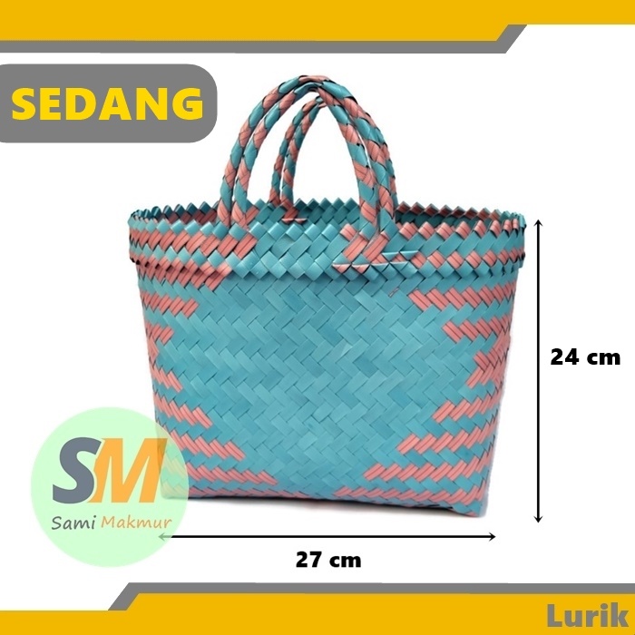 Tas Anyaman Plastik LURIK TANGGUNG  Bahan Tebal untuk Pengusaha Hampers Souvenir Parcel Wadah Berkat Muat Kotak Nasi Tas Anyaman Plastik