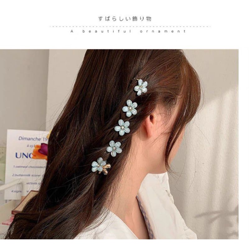 Jepit Rambut Korea Mewah Motif Bunga Daisy Jepit Poni Elegant Hair Claw Clips Jedai Mini Elegan Jepit Korea