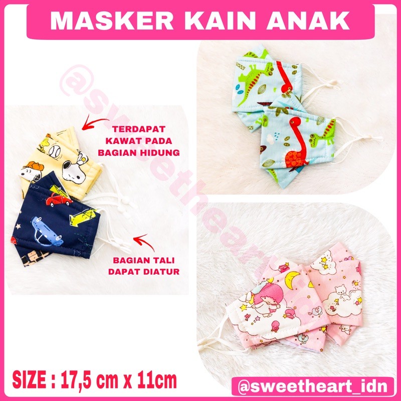  Masker  kain anak  karakter  lucu  masker  kain anak  evo 