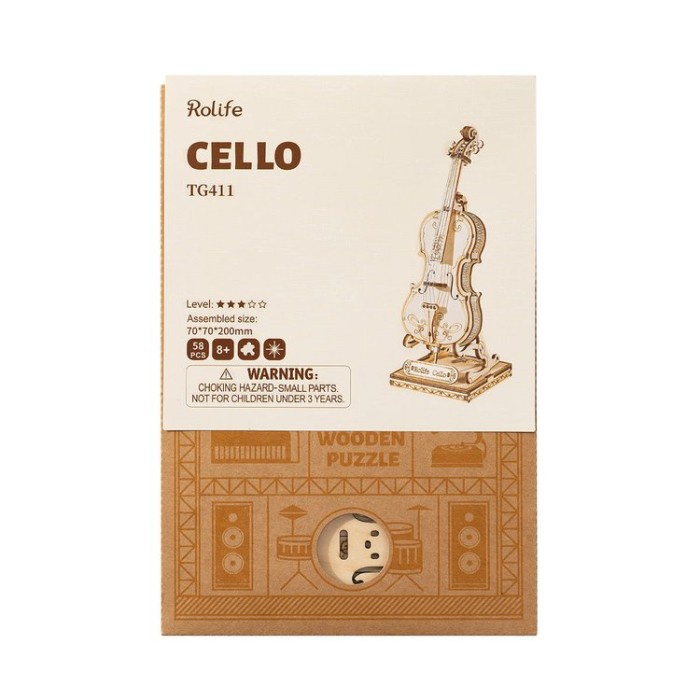 ROLIFE Robotime Cello 3D Wooden Puzzle TG411