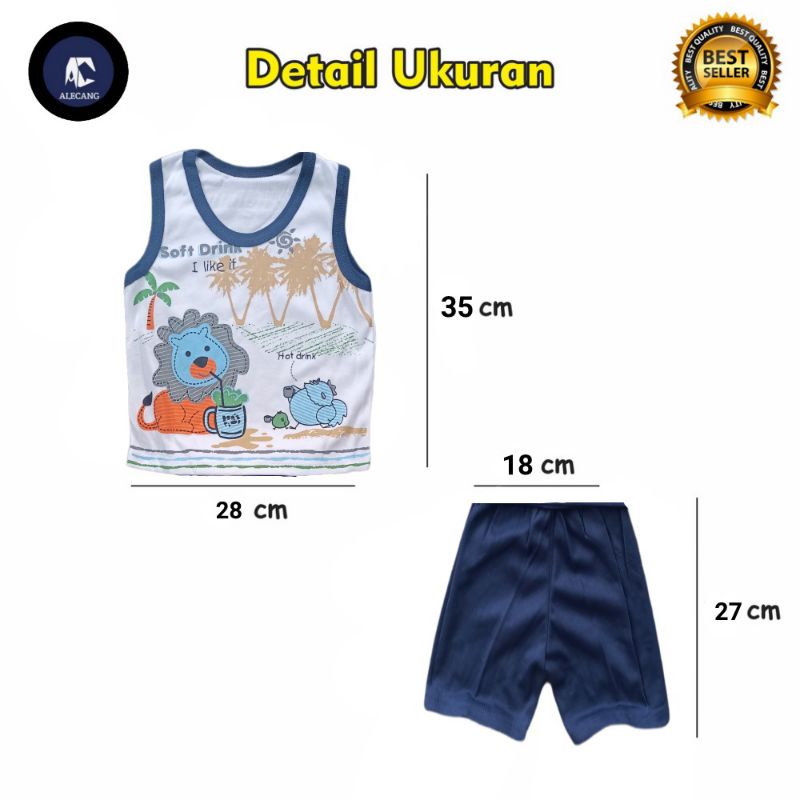 Setelan Pendek Baju Bayi Laki-laki size 03-18 Bulan MOTIF SINGA