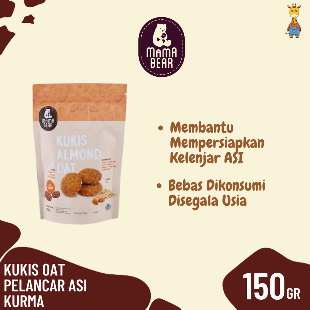 Mama Bear Kukis Almond Oat Coklat &amp; Oat Cookies - Pelancar ASI