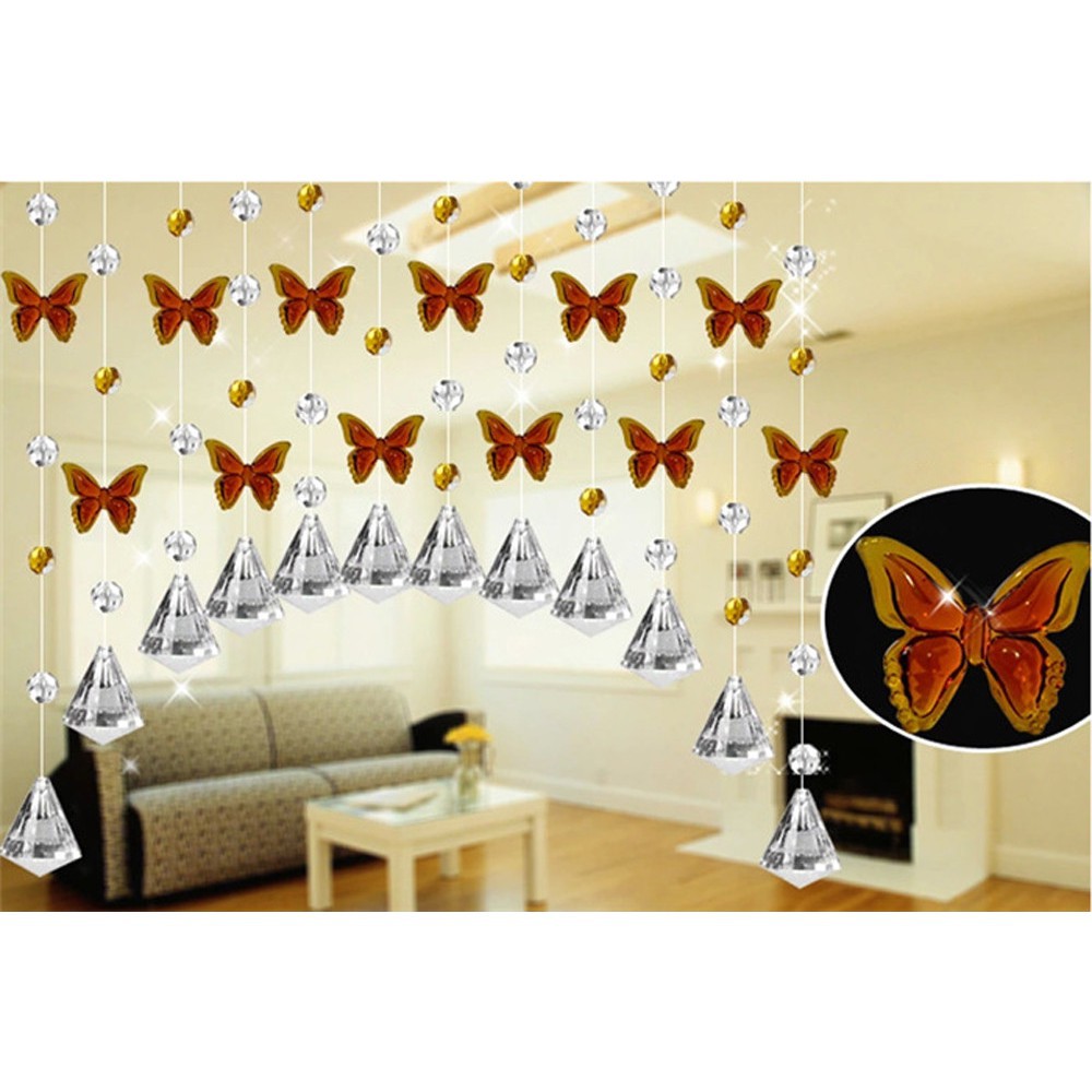 Kristal Kaca Manik Tirai Mewah Ruang Tamu Kamar Tidur Jendela Pintu Dekorasi Pernikahan