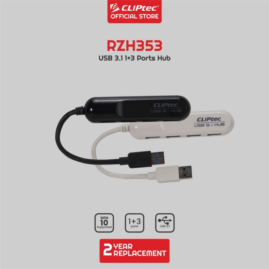 USB HUB 3.1 CLIPtec RZH353 1+3 Ports HUB GARANSI RESMI 2 TAHUN GANTI BARU