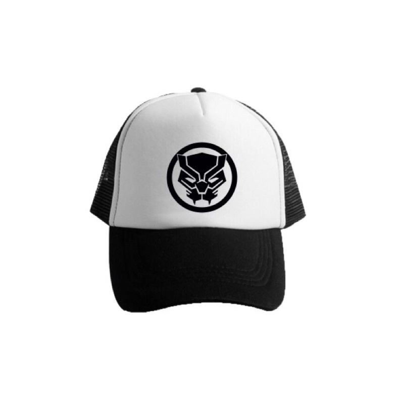 Topi Trucker Black Phanter - HITAM PUTIH