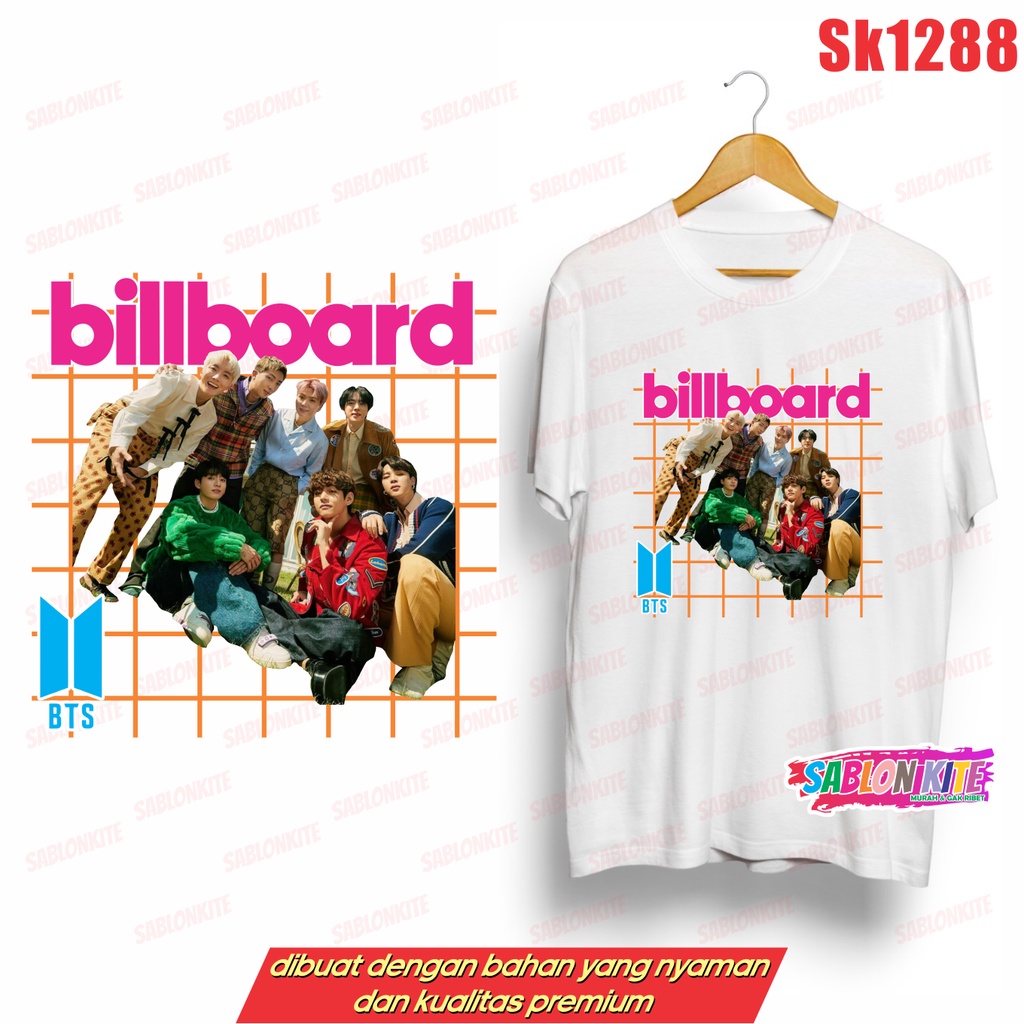 MURAH!!! KAOS KPOP BILLBOARD FG SG JK V JM JIN SK1288 UNISEX COMBED 30S