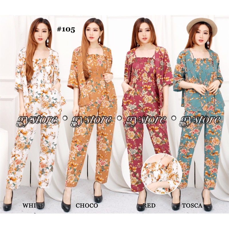 One Set Jumpsuit  2in1 Floral 105