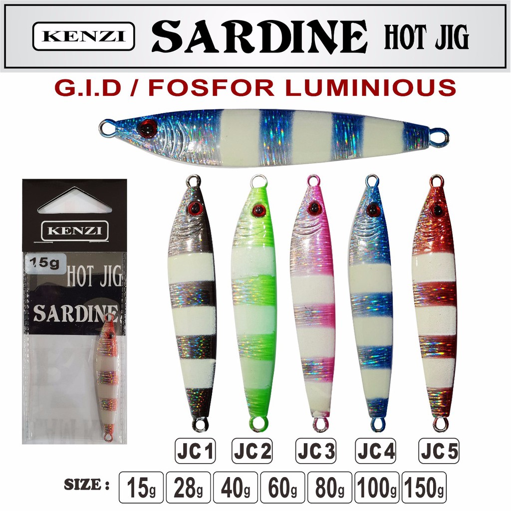 umpan pancing metal jig Kenzi Sardine 100 gram