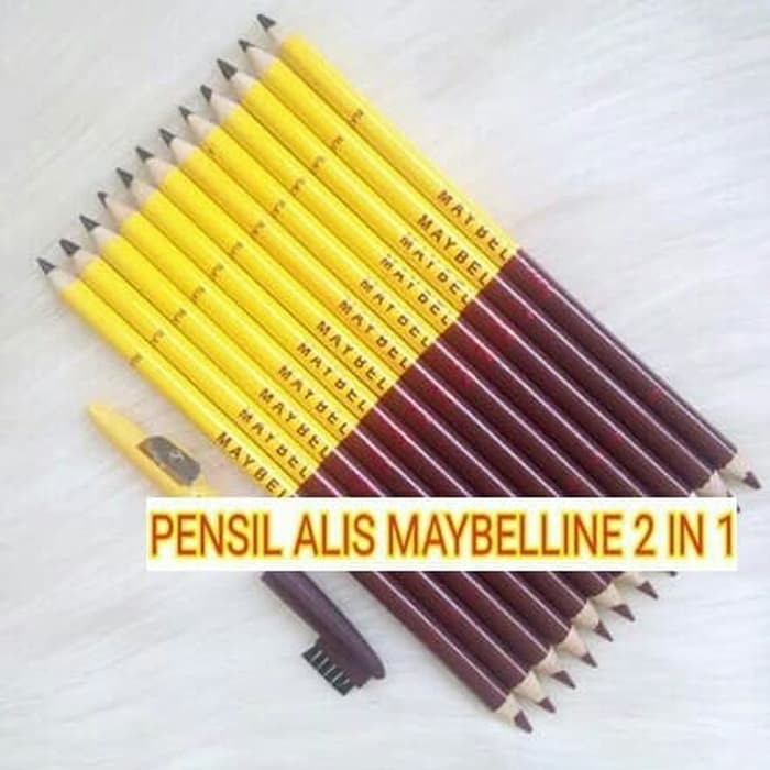 PENSIL ALIS Maybelline eyebrow 2in1 (HITAM &amp; COKLAT) / PENSIL ALIS