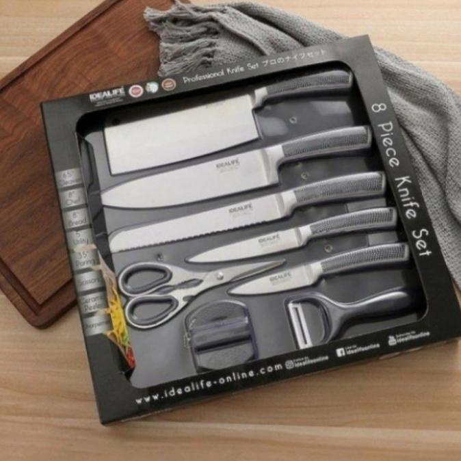 

Idealife Pisau Set Baja Profesional Knife Set Il163S 8Pcs Hildawatimore