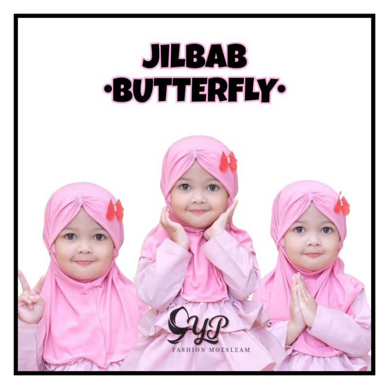 Jilbab Anak BUTTERFLY usia 0-3 th allsize