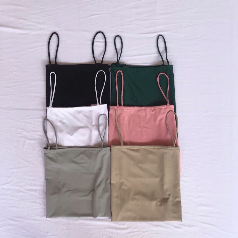 Firstact Tanktop Wanita Polos Basic Tank Top Polos Tali Kecil Spandex-7