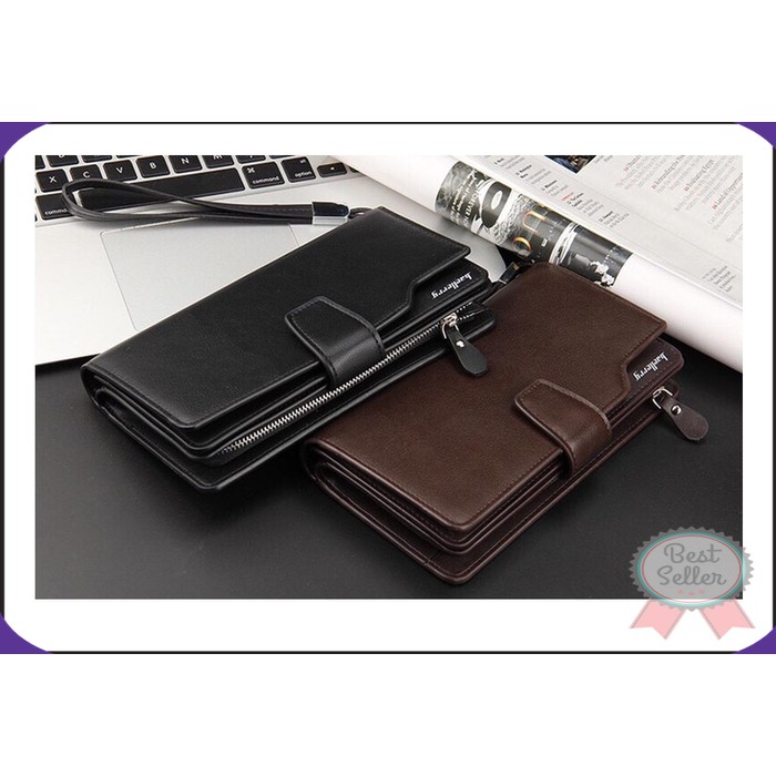 ES06 Dompet Panjang Kulit Dompet Tebal Pria Cowok Wanita Kartu ATM