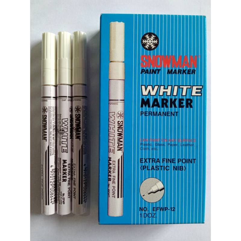 

Spidol cat permanent SNOWMAN EFWP-12 white/ putih