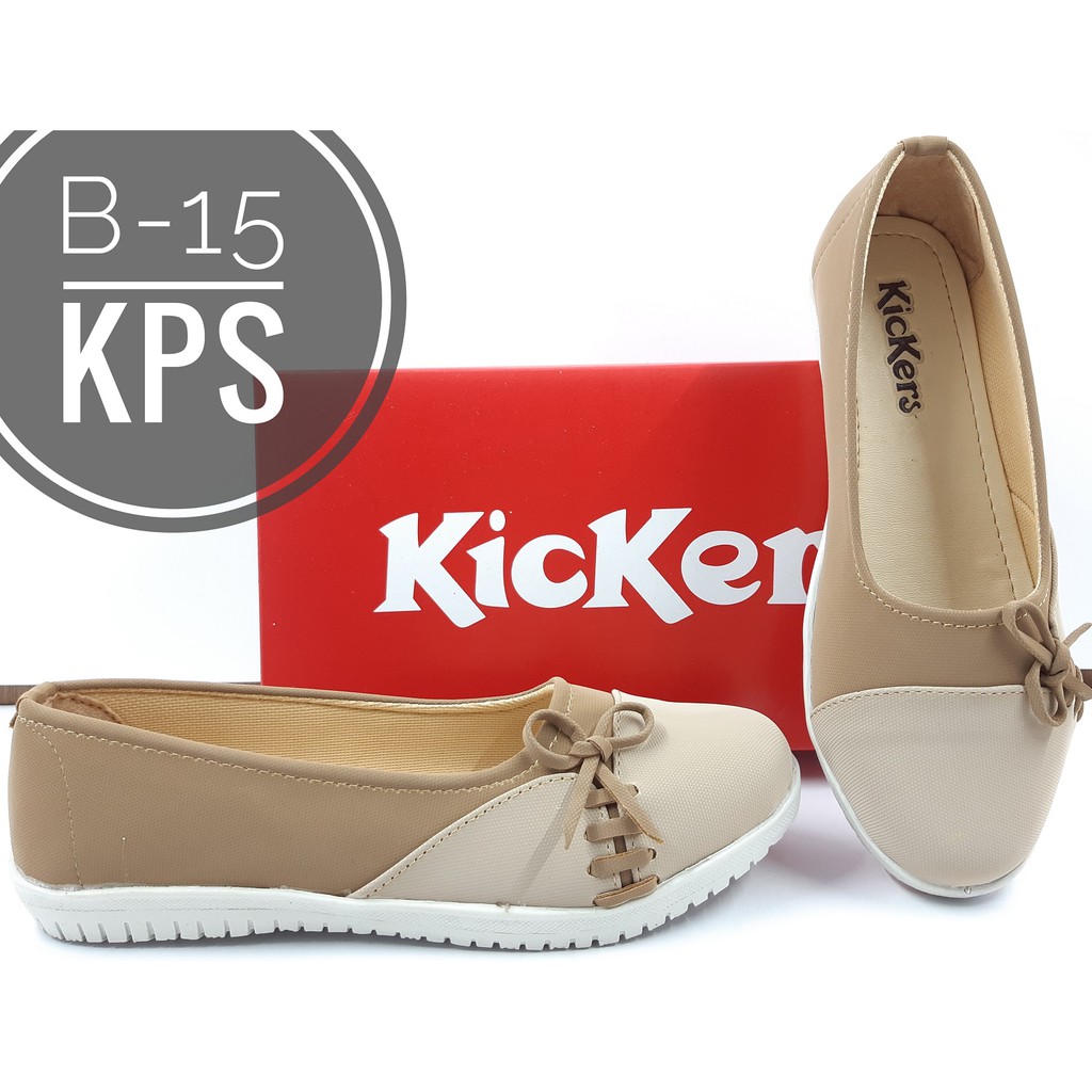 fashion wanita sepatu flat shoes kickers kode b 15